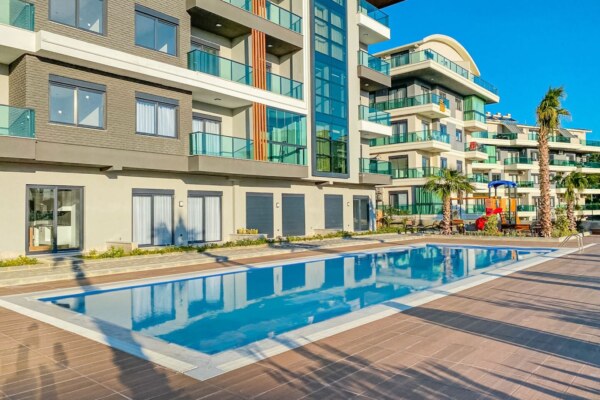 1+1 brandneue Wohnung zum Verkauf im Alanya Oba Sea Pearl Park