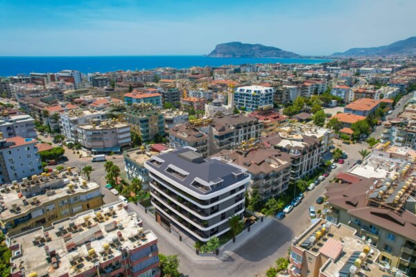 1+1 Zero Apartment for Sale with Activities in Alanya Oba 450 Meters to the Beach