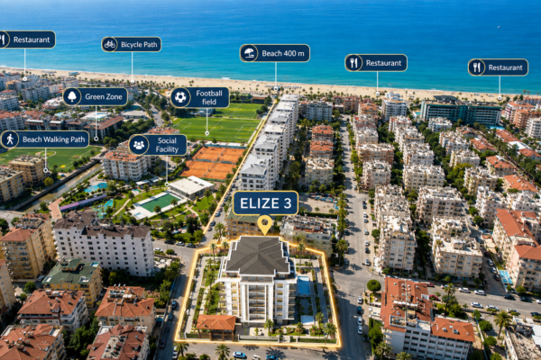 Elite Elize 3 Residence — квартиры и дуплексы с видом на море в районе Джумхуриет, Аланья